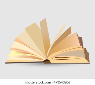 Open book on a white background