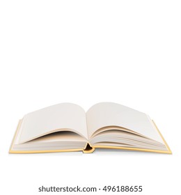 Open book on white background