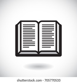 Open book on white background. Vector illustration