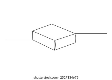 Abra el libro de una línea de arte y el icono de Vector de libro simple.