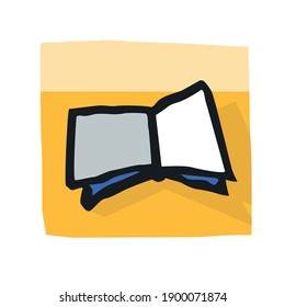 Open book original simple hand drawing converted to vector and colored
