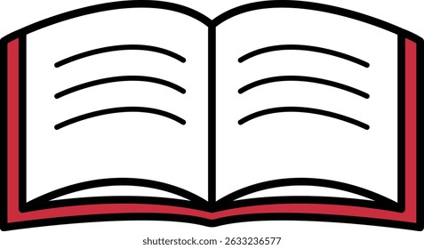 Open Book Outline Educational Icon
