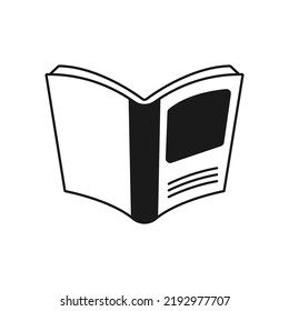 Open book outline icon on white background.