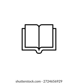 Open Book Outline Icon Simple Minimalist Knowledge Symbol