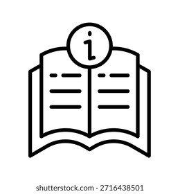 Ilustración vectorial de icono de esquema de libro abierto