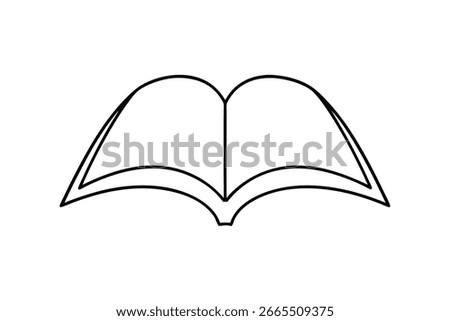Open book outline simple single line art reading knowledge