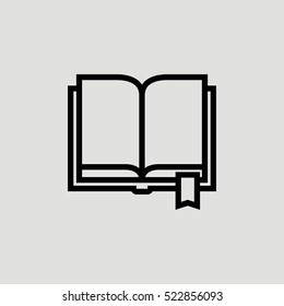 Open Book Outline Vector Icon