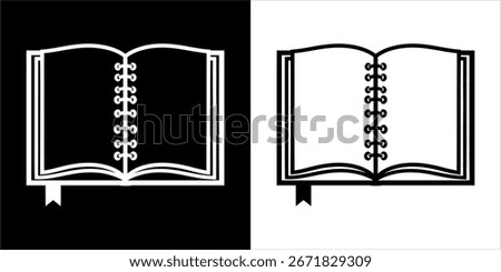 Open book outline vector icon