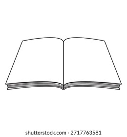 Ilustración vectorial abierta del esquema del libro, aislada en el fondo blanco, vista superior