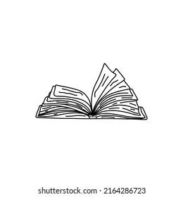 diseño de icono de símbolo vector de contorno de libro abierto, aislado en fondo blanco