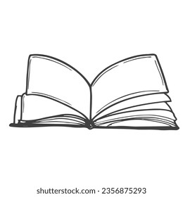 open book outline vector symbol icon design. Beautiful illustration isolated on white background
