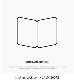 Open, Book, Page, Layout, Cover Line Icon Vector