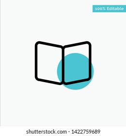 Open, Book, Page, Layout, Cover turquoise highlight circle point Vector icon