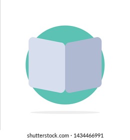 Open, Book, Page, Layout, Cover Abstract Circle Background Flat color Icon