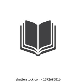 Open book page vector icon. filled flat sign for mobile concept and web design. Blank book pages glyph icon. Symbol, logo illustration. Vector graphics