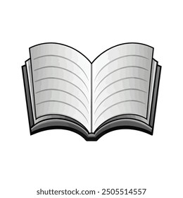Open book and pages. back to school. Line drawing. Open books sign. Flying pages. World Book Day