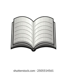 Open book and pages. back to school. Line drawing. Open books sign. Flying pages. World Book Day