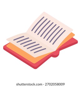 Open book pages education knowledge science flat color vector illustration template design