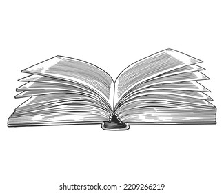 Open Book Pages Hand Drawn Vintage Stock Vector (Royalty Free ...