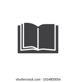 Open Book Pages Icon Vector, Filled Flat Sign, Solid Pictogram Isolated On White. Library Reading Symbol, Logo Illustration.