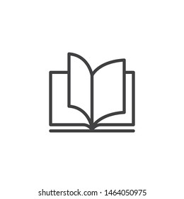 Open book pages line icon. linear style sign for mobile concept and web design. Reading, library book outline vector icon. Education symbol, logo illustration. Vector graphics