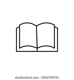 Open book pages line icon, Library reading symbol flat illustration on white background..eps