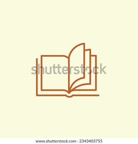 Open book pages line icon. library book outline vector illustration. isolated on off white background.