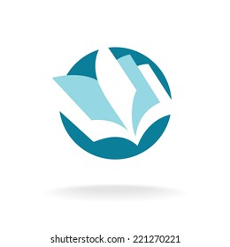 Open book pages logo template