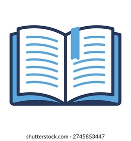 Open book with pages turned showing text 