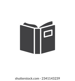 Open book pages vector icon. filled flat sign for mobile concept and web design. Reading book glyph icon. Symbol, logo illustration. Vector graphics