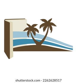 open book with palm tree