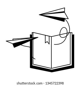 open book paper plane