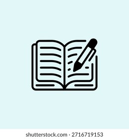 Abrir libro con icono de pluma