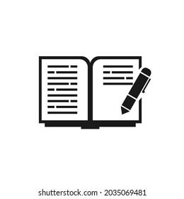 open book and pen vector drawing