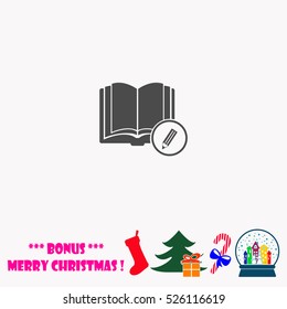 Open book with a pencil  vector illustration.