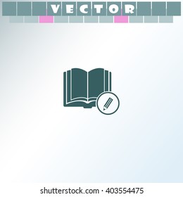 Open book with a pensil icon.