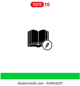 Open book with a pensil icon.