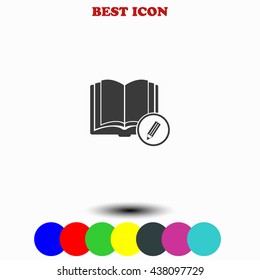 Open book with a pensil icon.