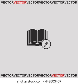 Open book with a pensil icon.