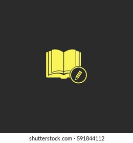 Open book with a pensil vector  icon.