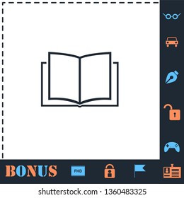 Open book. Perfect icon with bonus simple icons
