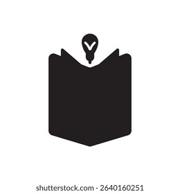 Open book with pin symbol. Simple book with map pin, ideal for learning, travel, and guide content.