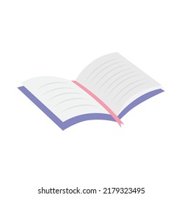 libro abierto con separador rosa