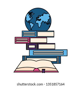 open book with planet earth icon