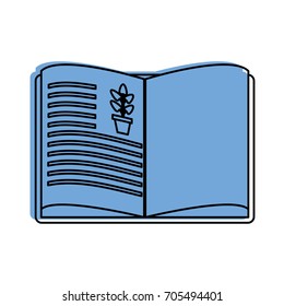 open book with plant drawing science related icon image