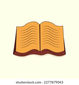 Open Book. Reading concept. flat vector icon illustration on isolated background.
