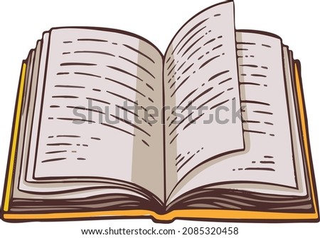 open book for reading icon symbol hand drawn
