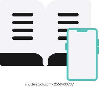 Open Book Reading Icon Vector Flat Illustration