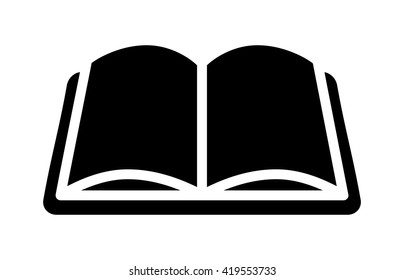 Open book, reading, learning or education flat vector icon for apps and websites