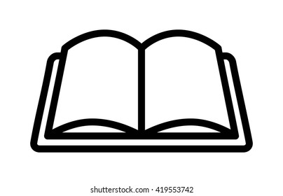 Open book, reading, learning or education line art vector icon for apps and websites